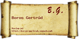 Boros Gertrúd névjegykártya