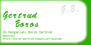 gertrud boros business card